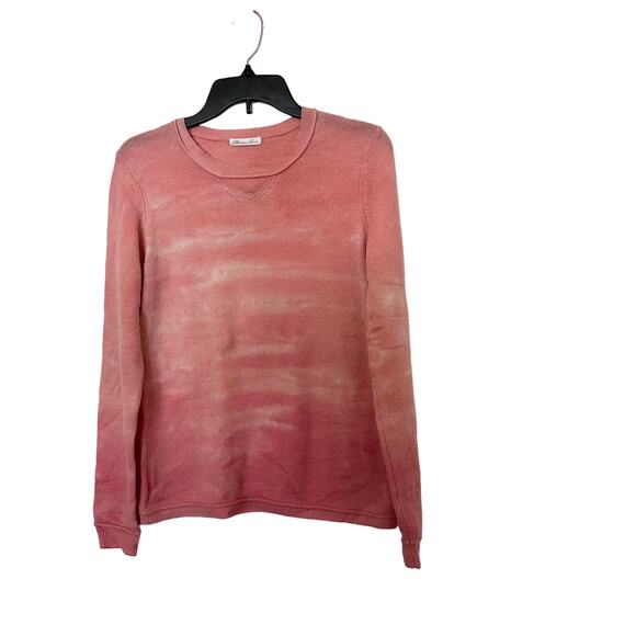 Minnie Rose Cashmere Sweater Pink Ombre Knit Crewneck Size Medium - Picture 2 of 5